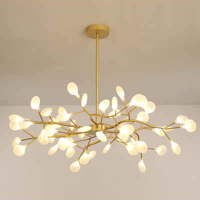 FireflyAura | Modern Gold Chandelier with Dimmable Acrylic Leaves 9