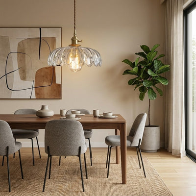 FloraGlow | Elegant Adjustable Mini Pendant Light with Floral Glass Shade 0