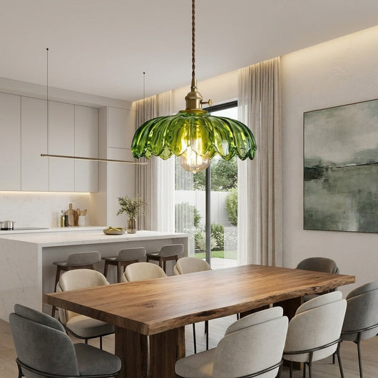 FloraGlow | Elegant Adjustable Mini Pendant Light with Floral Glass Shade 3