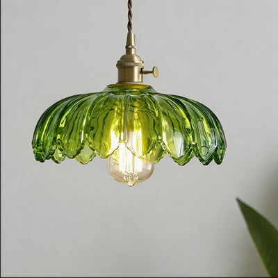 FloraGlow | Elegant Adjustable Mini Pendant Light with Floral Glass Shade 7