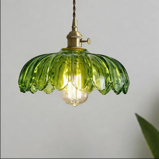 FloraGlow | Elegant Adjustable Mini Pendant Light with Floral Glass Shade
