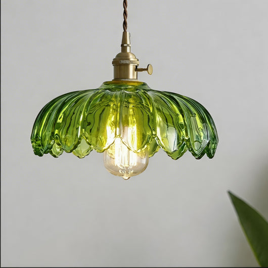 FloraGlow | Elegant Adjustable Mini Pendant Light with Floral Glass Shade 7