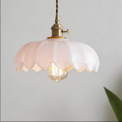FloraGlow | Elegant Adjustable Mini Pendant Light with Floral Glass Shade 8