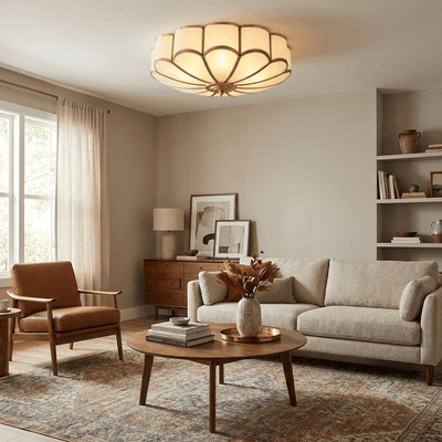 FloralAura | Elegant Modern Frosted Glass Recessed Ceiling Light 5