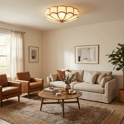 FloralAura | Elegant Modern Frosted Glass Recessed Ceiling Light 6