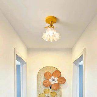 Floral Elegance | Charming Vintage Flush Mount Ceiling Light