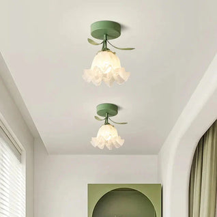 Floral Elegance | Charming Vintage Flush Mount Ceiling Light