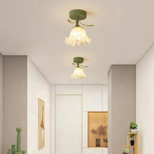 Floral Elegance | Charming Vintage Flush Mount Ceiling Light