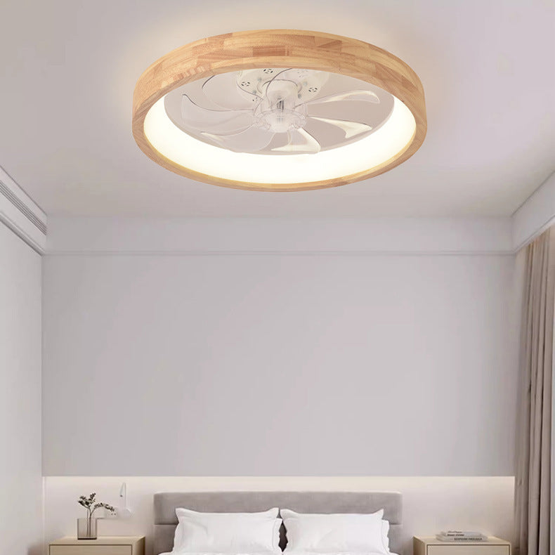 Flush Mount Ceiling Fan Light | Solid Wood & Iron, LED Design | Elegant Lighting for Bedroom & Living Room 1