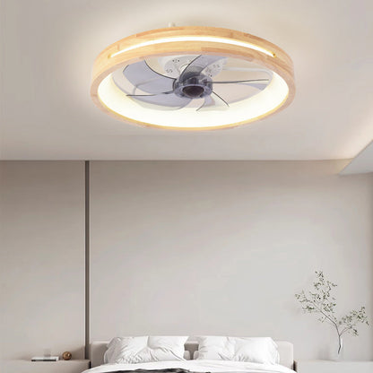 Flush Mount Ceiling Fan Light | Solid Wood & Iron, LED Design | Elegant Lighting for Bedroom & Living Room 2