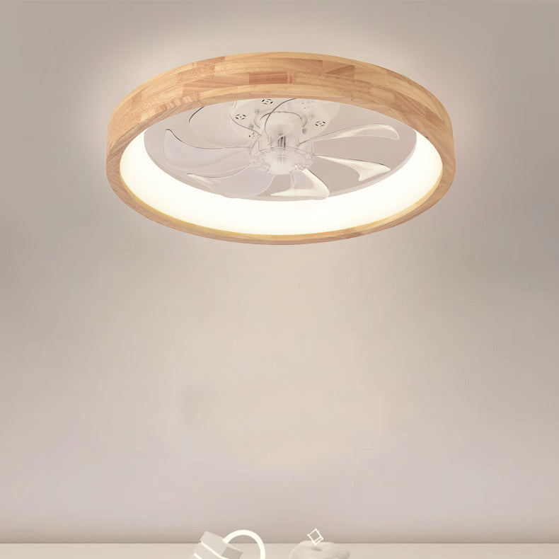 Flush Mount Ceiling Fan Light | Solid Wood & Iron, LED Design | Elegant Lighting for Bedroom & Living Room 3