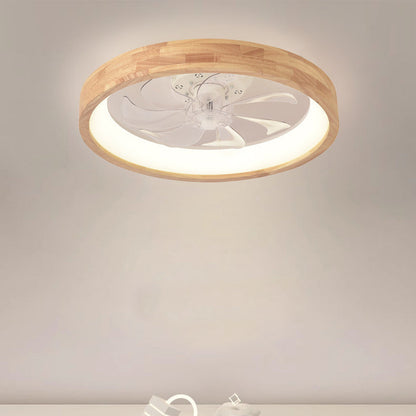 Flush Mount Ceiling Fan Light | Solid Wood & Iron, LED Design | Elegant Lighting for Bedroom & Living Room 3