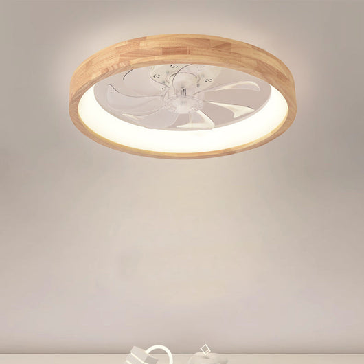 Flush Mount Ceiling Fan Light | Solid Wood & Iron, LED Design | Elegant Lighting for Bedroom & Living Room 3