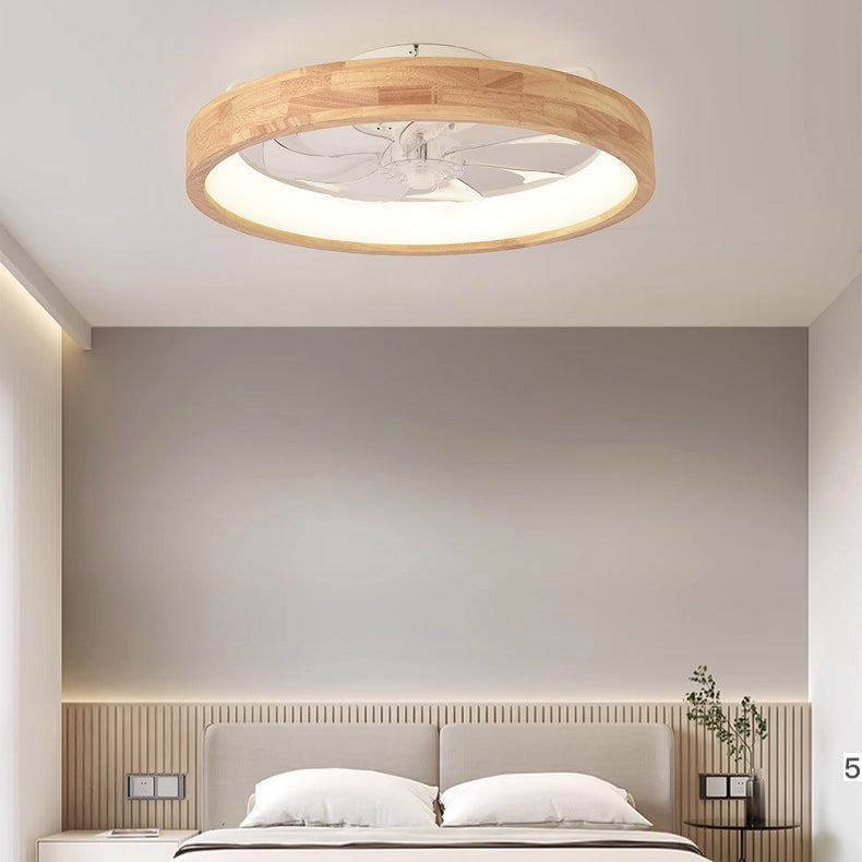Flush Mount Ceiling Fan Light | Solid Wood & Iron, LED Design | Elegant Lighting for Bedroom & Living Room 4