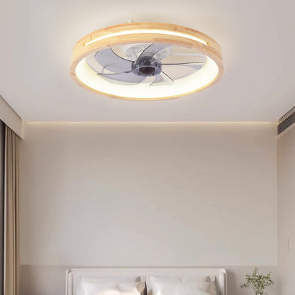 Flush Mount Ceiling Fan Light | Solid Wood & Iron, LED Design | Elegant Lighting for Bedroom & Living Room 5