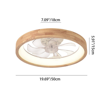 Flush Mount Ceiling Fan Light | Solid Wood & Iron, LED Design | Elegant Lighting for Bedroom & Living Room 6