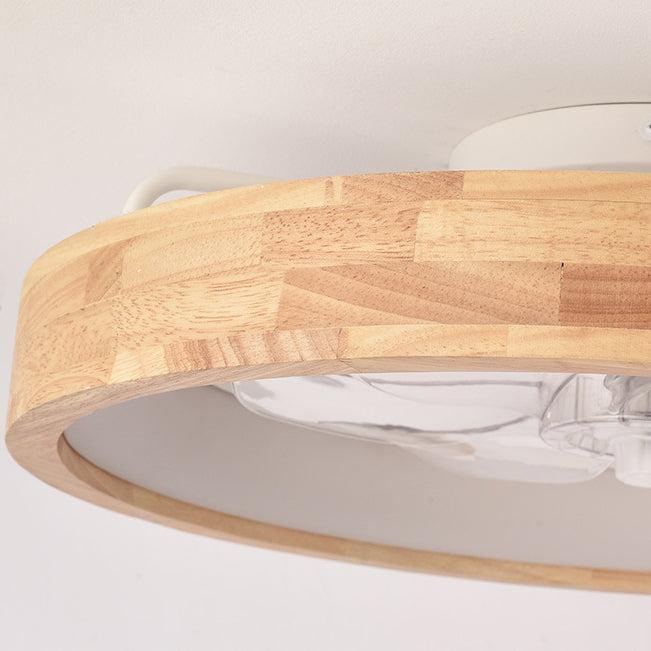 Flush Mount Ceiling Fan Light | Solid Wood & Iron, LED Design | Elegant Lighting for Bedroom & Living Room 8