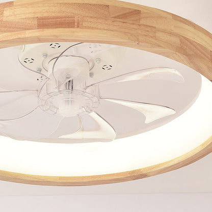Flush Mount Ceiling Fan Light | Solid Wood & Iron, LED Design | Elegant Lighting for Bedroom & Living Room 9