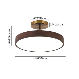 Flush Mount Ceiling Light, Minimalist Wood Grain Design, Energy-Efficient LED | Ideal for Living Room, Bedroom, or Hallway