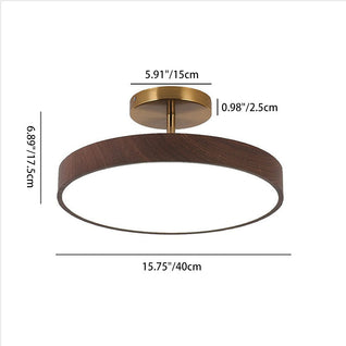 Flush Mount Ceiling Light, Minimalist Wood Grain Design, Energy-Efficient LED | Ideal for Living Room, Bedroom, or Hallway