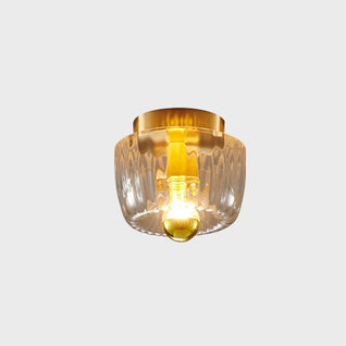 Flush Mount Ceiling Light | Copper and Glass | Elegant Sun Shape Design | Perfect for Living Room and Bedroom