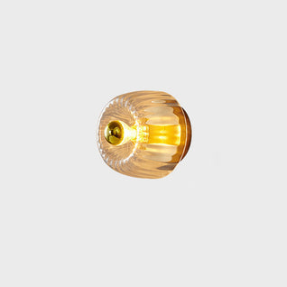 Flush Mount Ceiling Light | Copper and Glass | Elegant Sun Shape Design | Perfect for Living Room and Bedroom