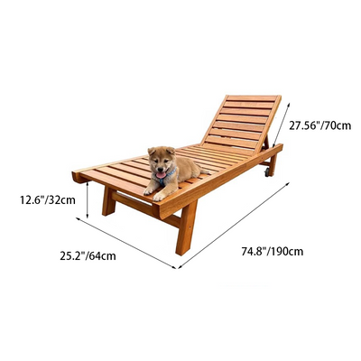 Folding Recliner Chair | Solid Tropical Hardwood | 4-Position Adjustable | Outdoor Lounge Chair 4
