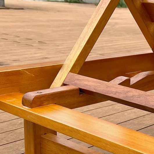 Folding Recliner Chair | Solid Tropical Hardwood | 4-Position Adjustable | Outdoor Lounge Chair 5
