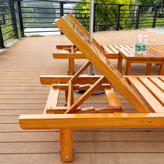 Folding Recliner Chair | Solid Tropical Hardwood | 4-Position Adjustable | Outdoor Lounge Chair 7