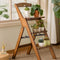 Folding Step Stool | Bamboo Minimalist Design with Backrest | Space-Saving for Dining Room