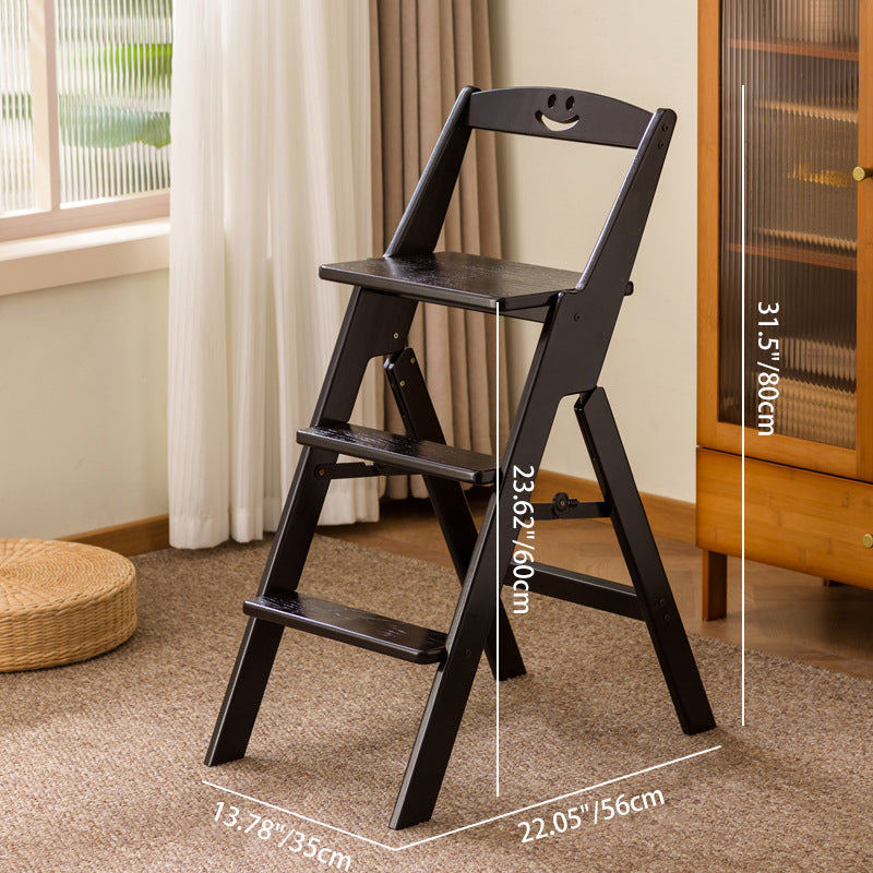 Folding Step Stool | Bamboo Minimalist Design with Backrest | Space-Saving for Dining Room 3