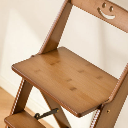 Folding Step Stool | Bamboo Minimalist Design with Backrest | Space-Saving for Dining Room 7