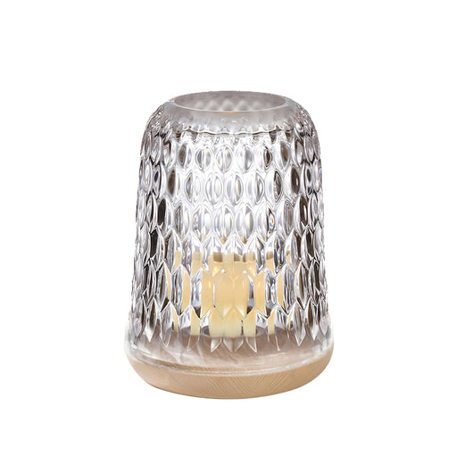 Folia | Elegant Natural Crystal and Wood Glass Candle Holder for Table Decor 0