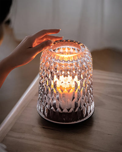 Folia | Elegant Natural Crystal and Wood Glass Candle Holder for Table Decor 3