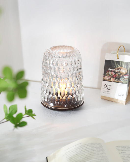Folia | Elegant Natural Crystal and Wood Glass Candle Holder for Table Decor 4