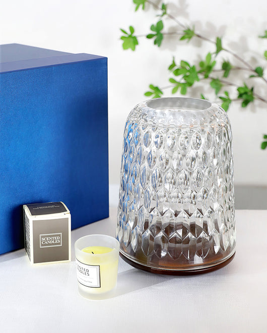 Folia | Elegant Natural Crystal and Wood Glass Candle Holder for Table Decor 5