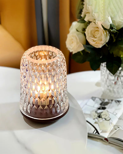 Folia | Elegant Natural Crystal and Wood Glass Candle Holder for Table Decor 6