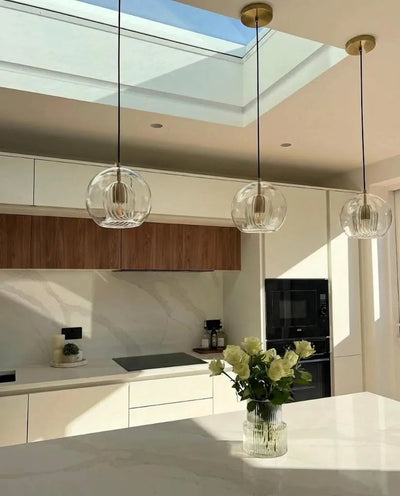 Freyza | Elegant Double Glass Globe Pendant Light for Kitchen Island 0