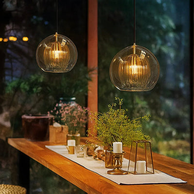 Freyza | Elegant Double Glass Globe Pendant Light for Kitchen Island 5