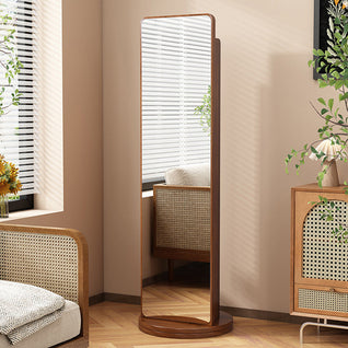 Full Length Floor Mirror with Eco-Solid Wood Frame and 5-Tier Storage Shelf | Entryway or Bedroom Use