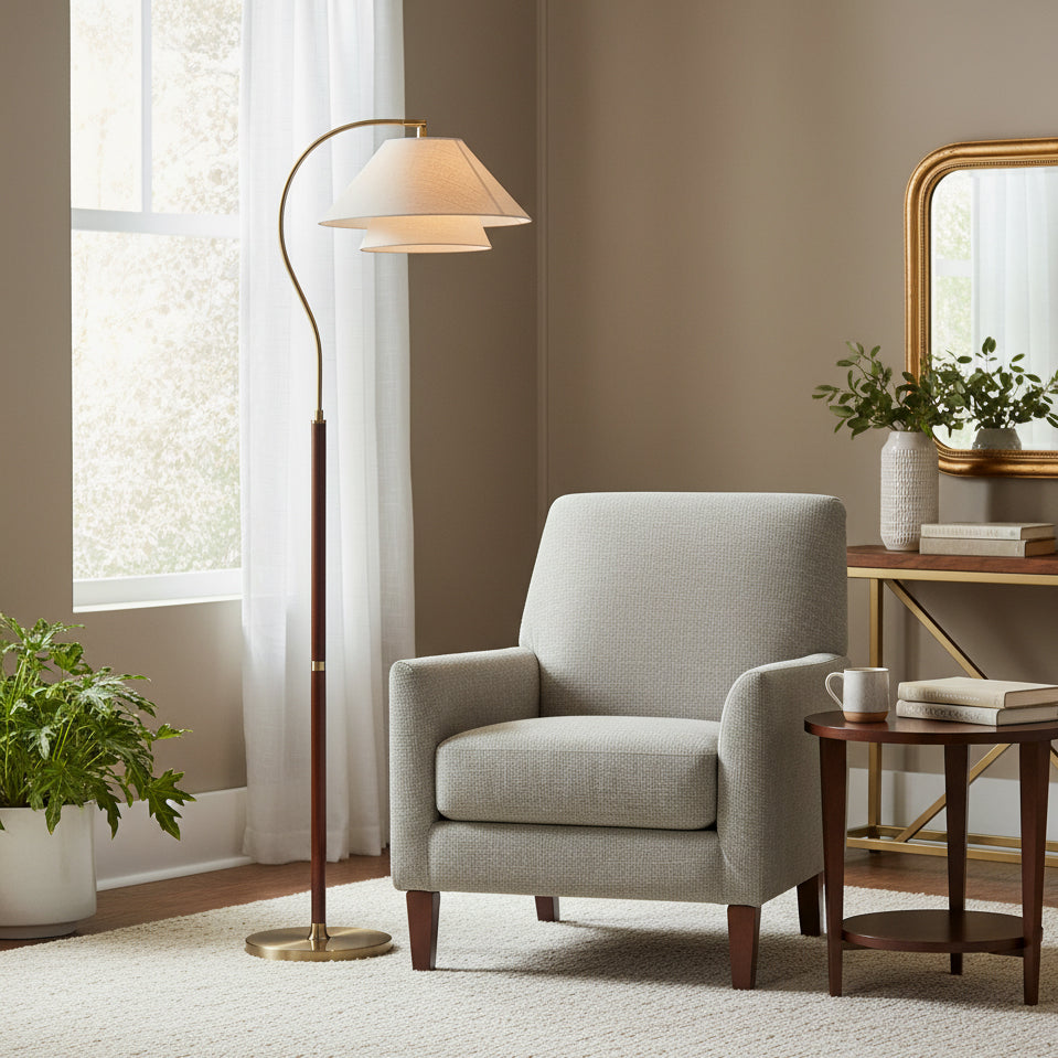 GarnerLight | Elegant Modern Black Floor Lamp for Living Room Illumination 6