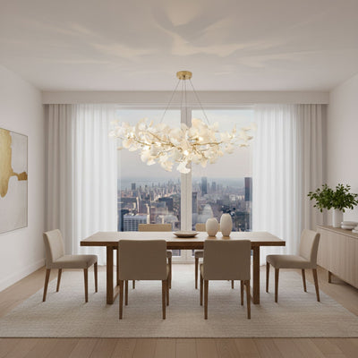 Gingko Blossom | Elegant Gold Modern Chandelier Light for Dining Room 5