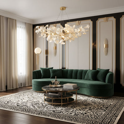 Gingko Blossom | Elegant Gold Modern Chandelier Light for Dining Room 7