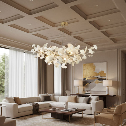 Gingko Blossom | Elegant Gold Modern Chandelier Light for Dining Room 8