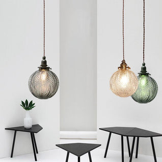 Glass Pendant Light | Adjustable Retro Design for Modern Kitchen and Dining Spaces
