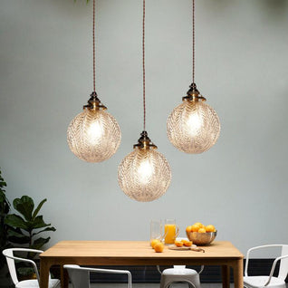 Glass Pendant Light | Adjustable Retro Design for Modern Kitchen and Dining Spaces