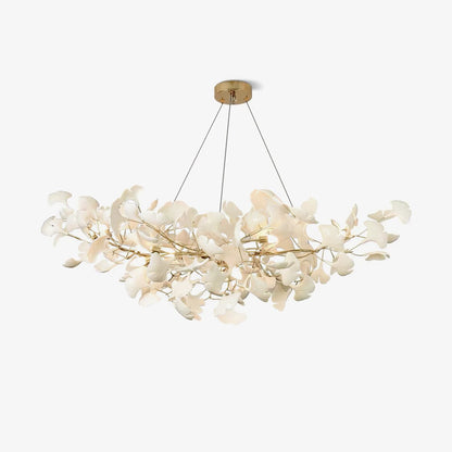 Gold Modern Chandelier Light with Ginkgo Design for Dining Room Dimmable Metal Fixture 1