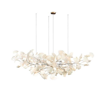Gold Modern Chandelier Light with Ginkgo Design for Dining Room Dimmable Metal Fixture 10