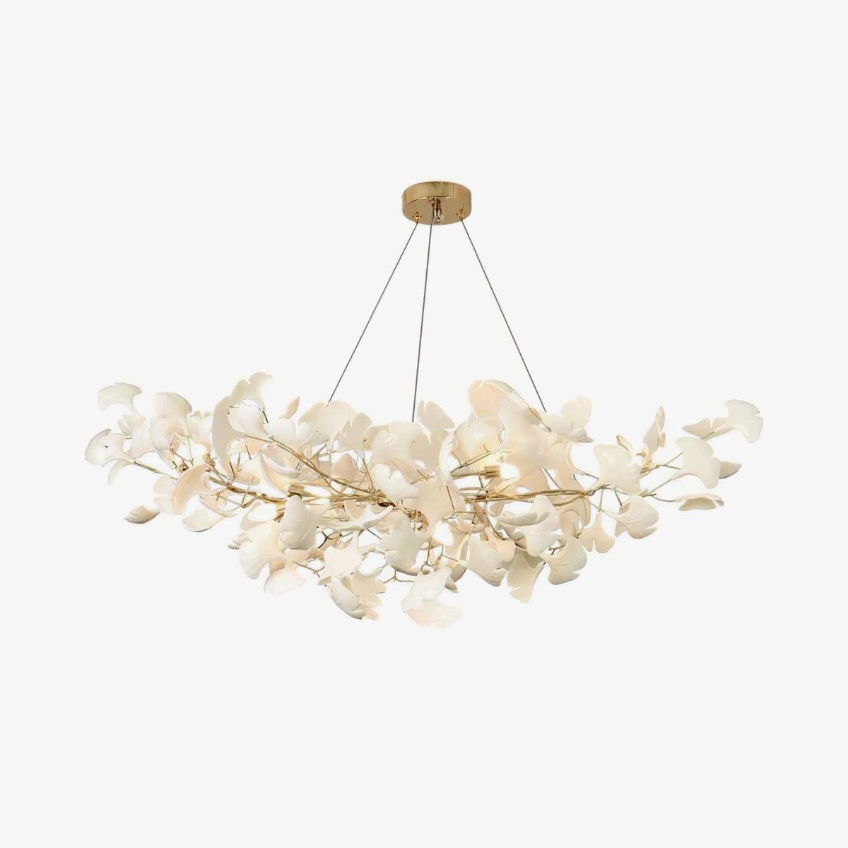 Gold Modern Chandelier Light with Ginkgo Design for Dining Room Dimmable Metal Fixture 11