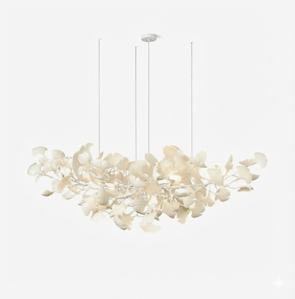 Gold Modern Chandelier Light with Ginkgo Design for Dining Room Dimmable Metal Fixture 14